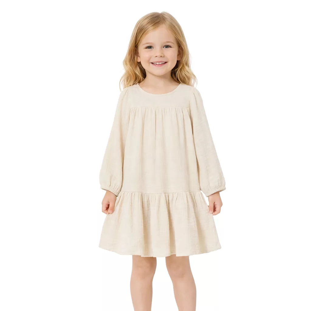 پیراهن آستین بلند یقه گرد دخترانه لوپیلو