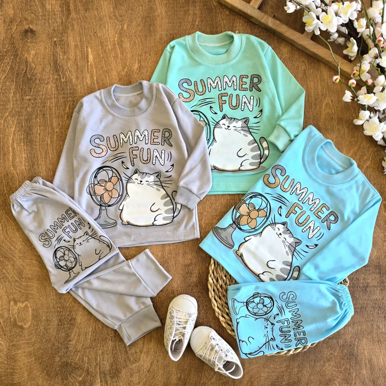 بلوز شلوار گربه Summer سایز 4 تا 6 کد 6605