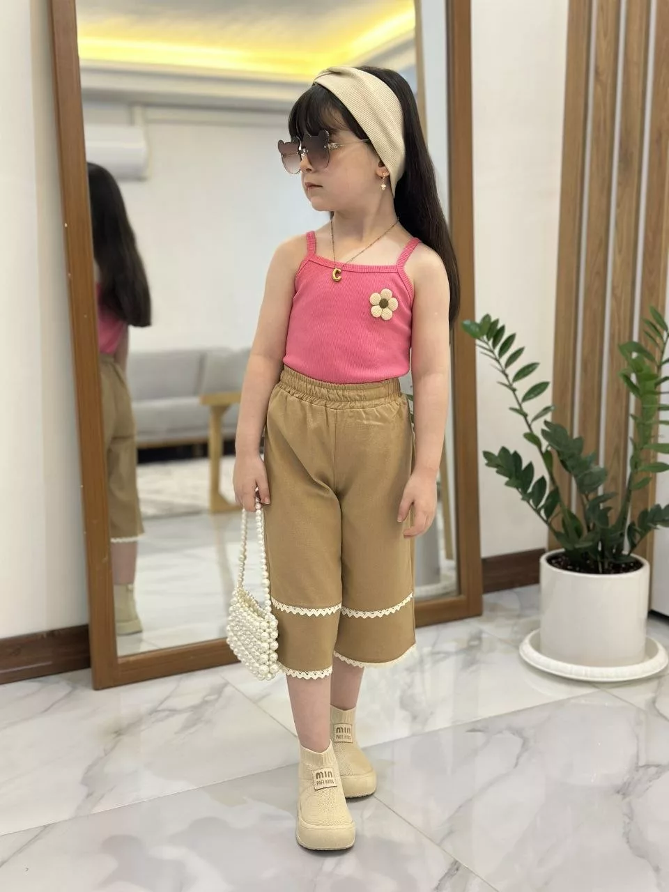 تاپ شلوارک لینن گلبرگ سایز 1 تا 4 کد 6411