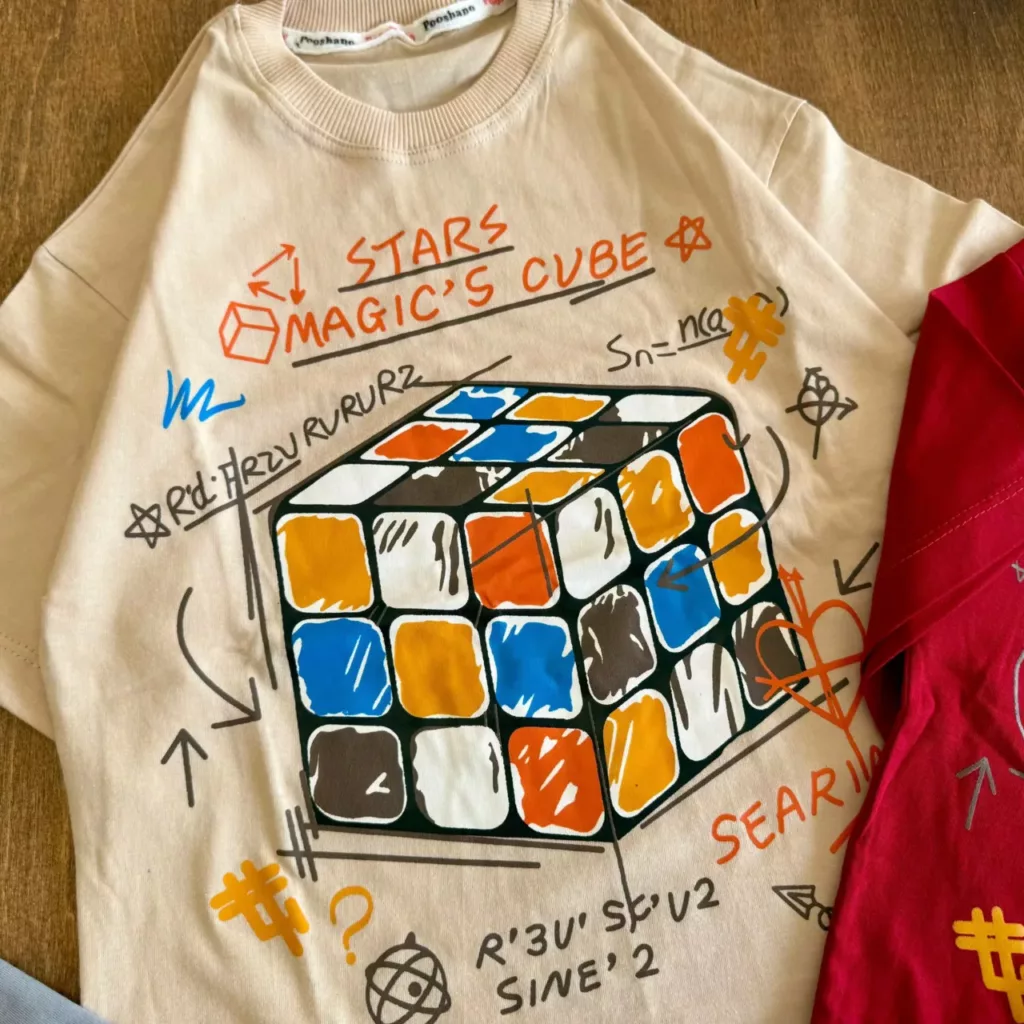تیشرت تک مکعب روبیک MAGIC CUBE سایز 50،55 کد 6541