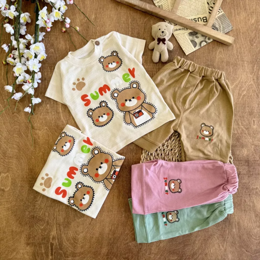 تیشرت شلوارک کبریتی خرس summer کد 6192