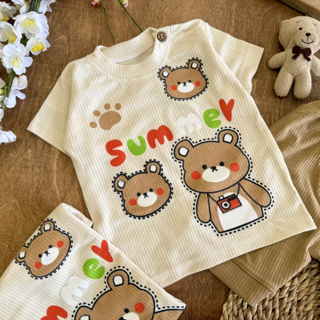 تیشرت شلوارک کبریتی خرس summer کد 6192