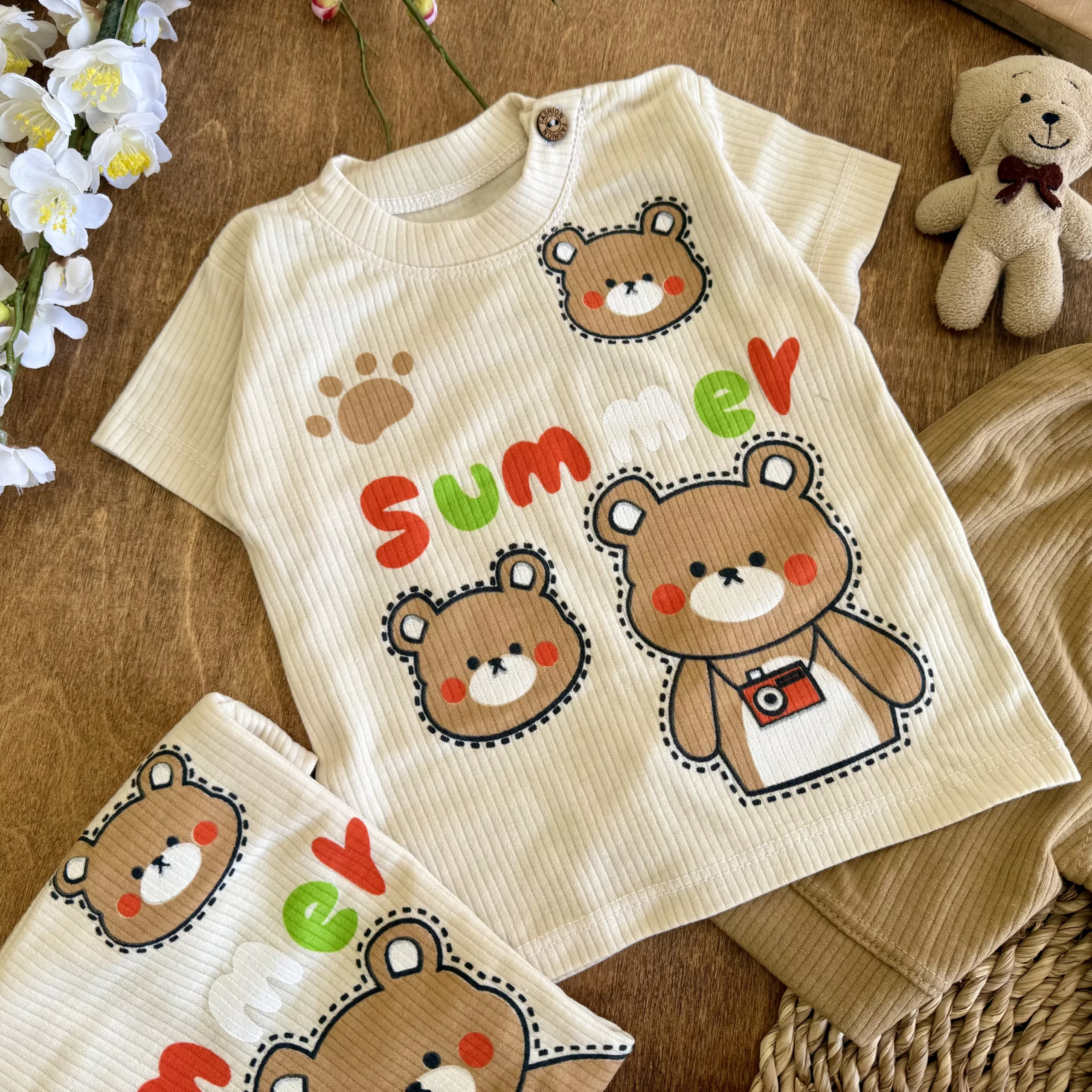 تیشرت شلوارک کبریتی خرس summer کد 6192