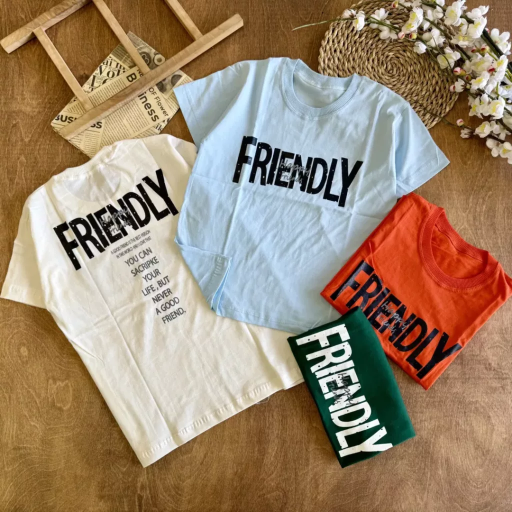 تیشرت تک طرح Friendly سایز 50،55 کد 6239