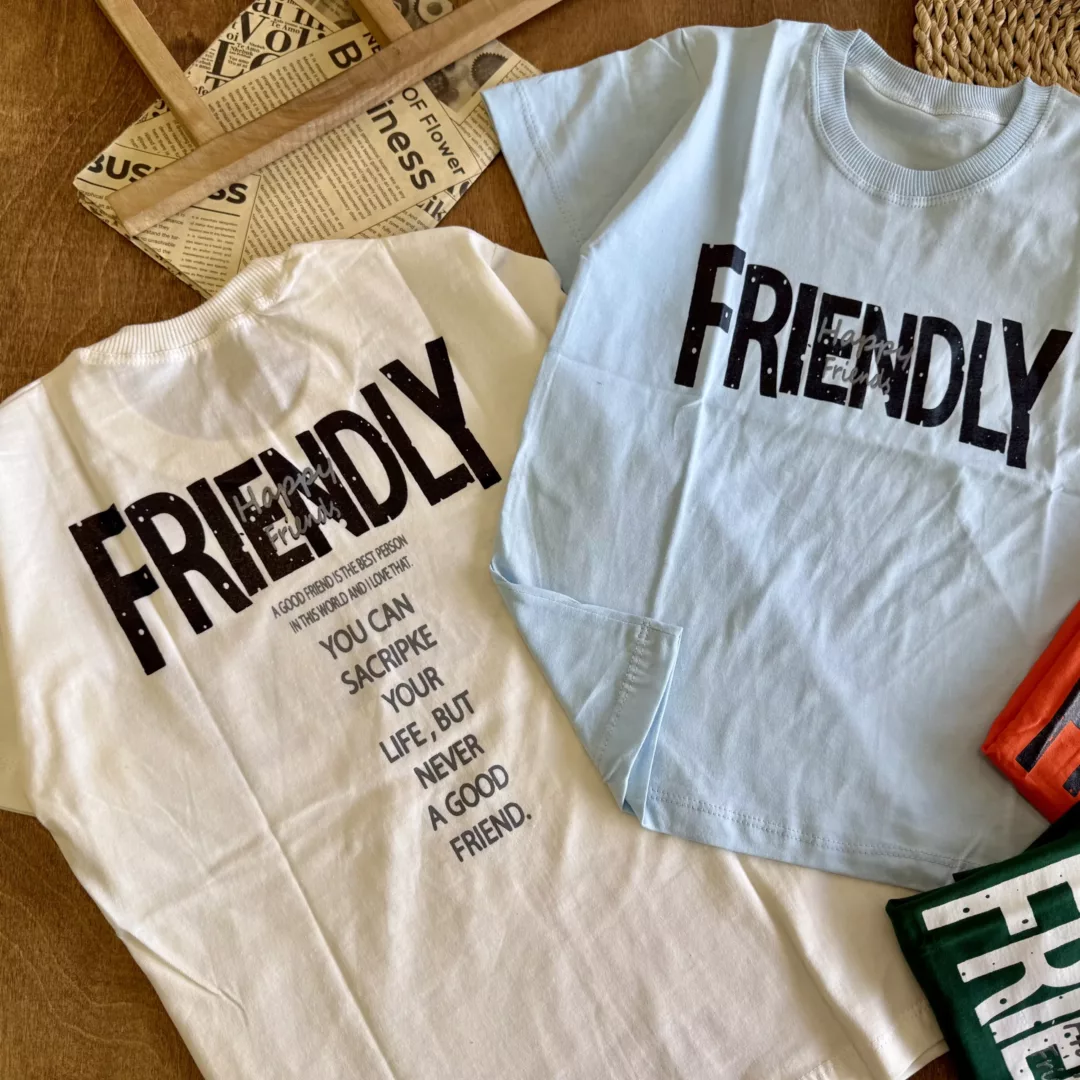تیشرت تک طرح Friendly سایز 50،55 کد 6239