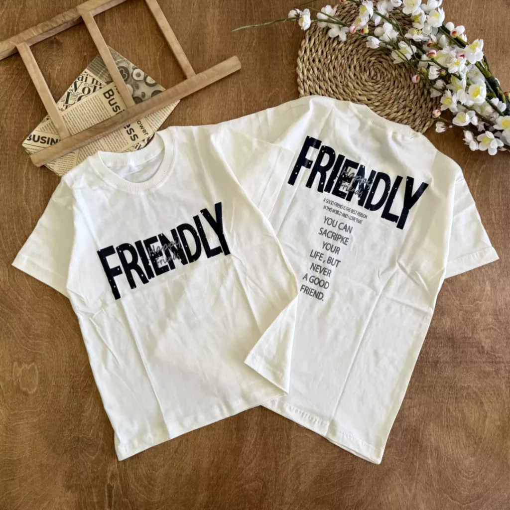 تیشرت تک طرح Friendly سایز 50،55 کد 6239