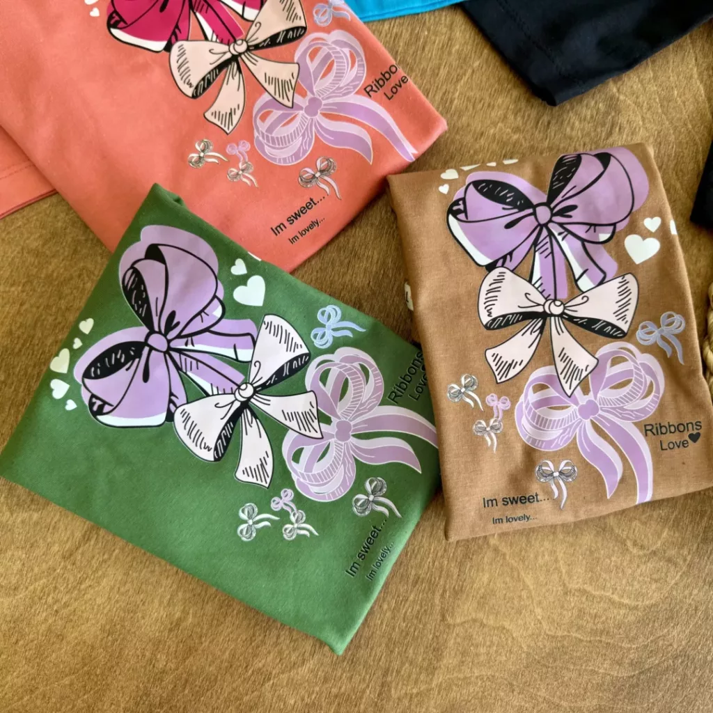 تیشرت شلوارک سه پاپیون Ribbons Love کد 6286