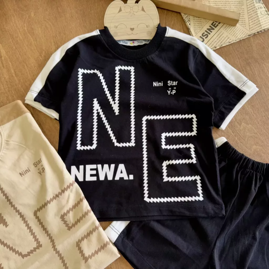 تیشرت شلوارک طرح NE (Newa.) سایز 35 تا 45 کد 6268