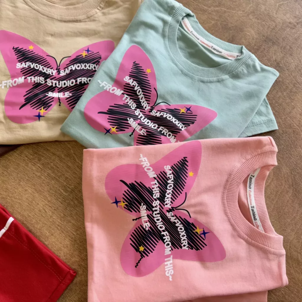 تیشرت شلوارک پروانه smile سایز 40،45 کد 6328