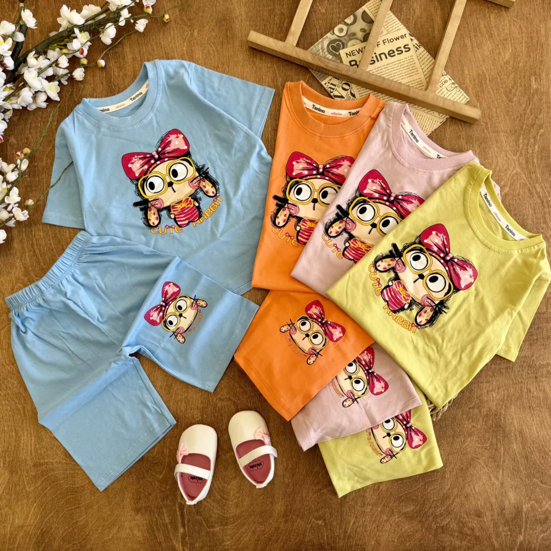 تیشرت شلوارک خرگوش Cute Rabbit سایز 40 تا 55 کد 6352