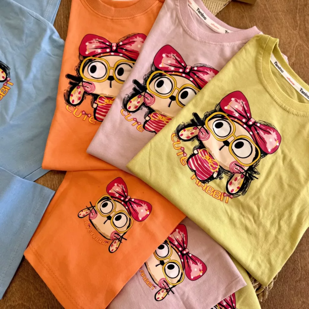 تیشرت شلوارک خرگوش Cute Rabbit سایز 40 تا 55 کد 6352