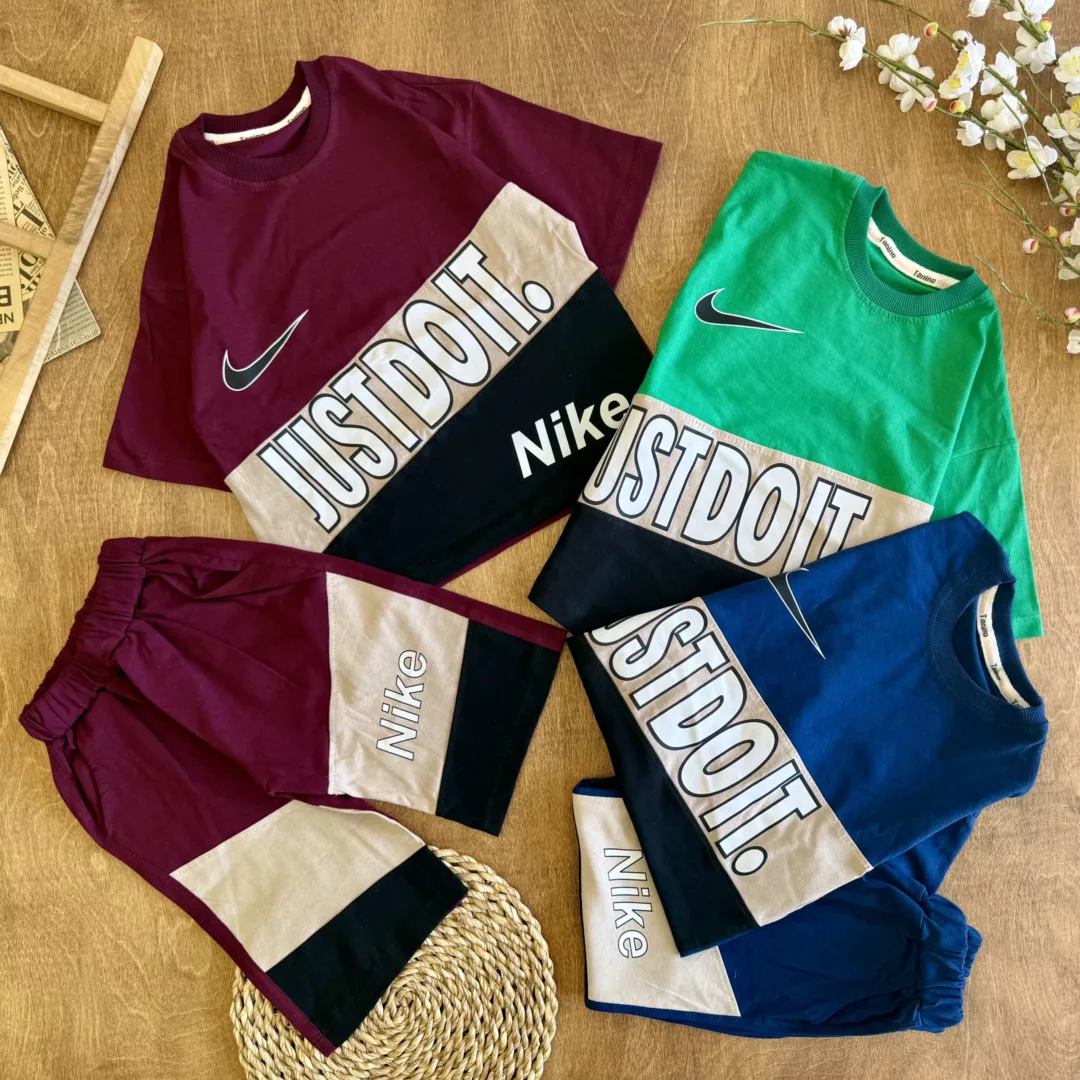 تیشرت شلوارک نایک JUST DO IT سایز 45 تا 60 کد 6438