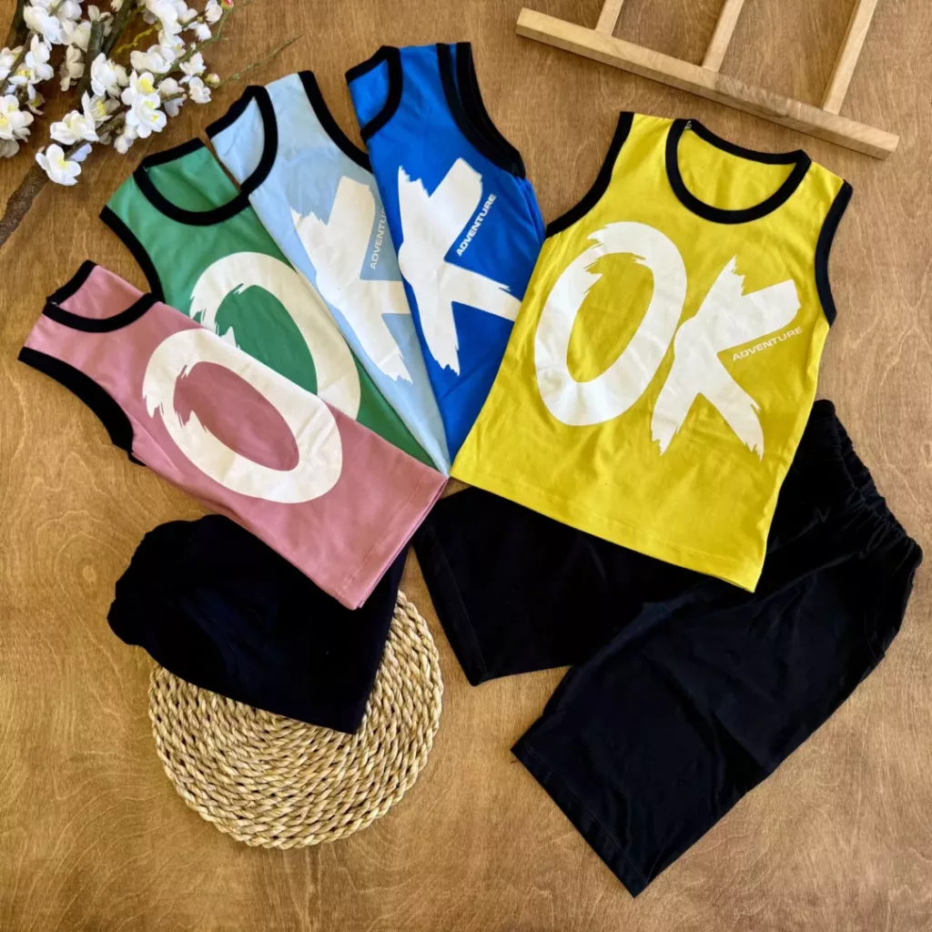 تاپ شلوارک طرح OK (adventure) سایز 45 تا 60 کد 6446