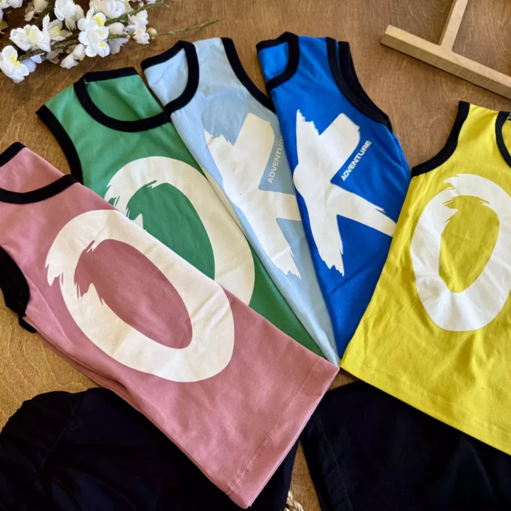 تاپ شلوارک طرح OK (adventure) سایز 45 تا 60 کد 6446