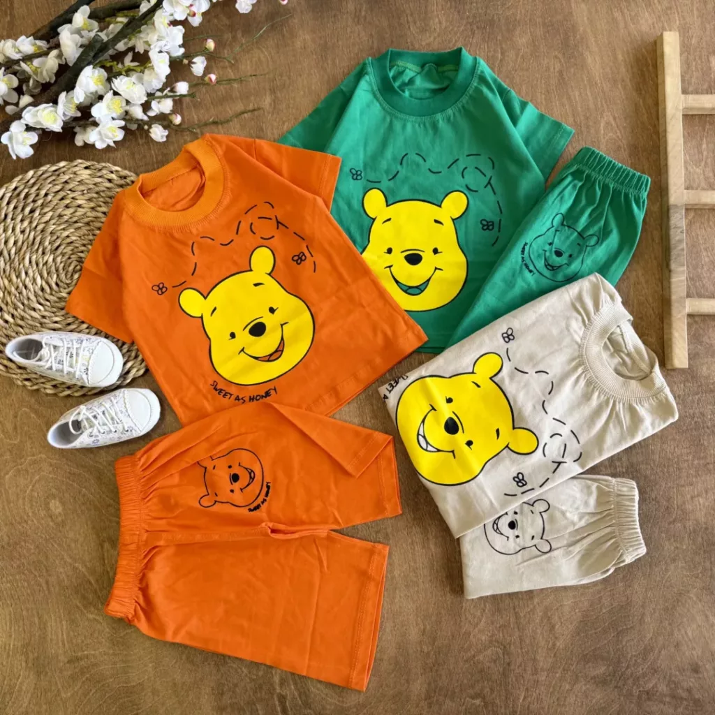 تیشرت شلوارک خرس پو Honey سایز 35،40 کد 6460