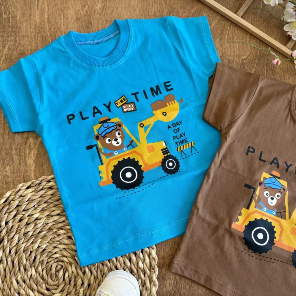 تیشرت تک خرس و لودر play time سایز 35 تا 45 کد 6511