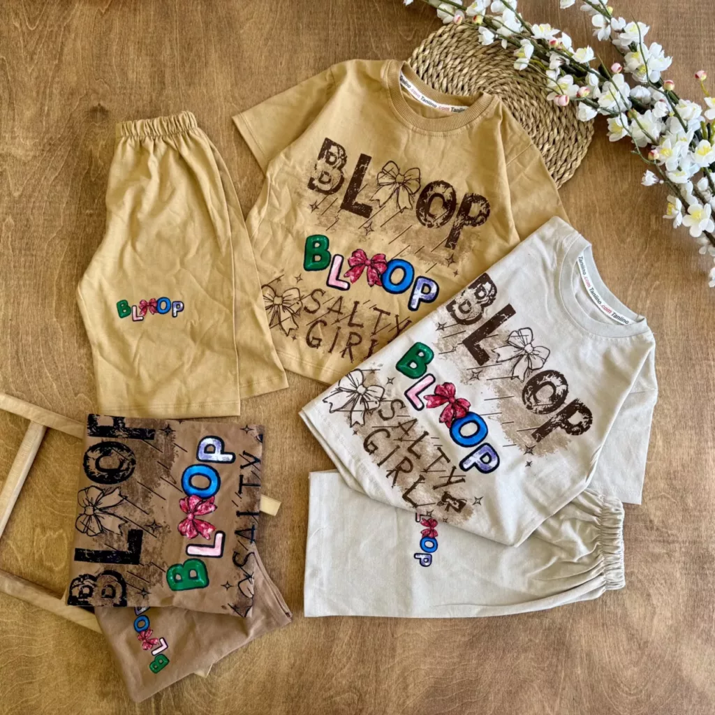 تیشرت شلوارک پاپیون Bloop سایز 45،50 کد 6651