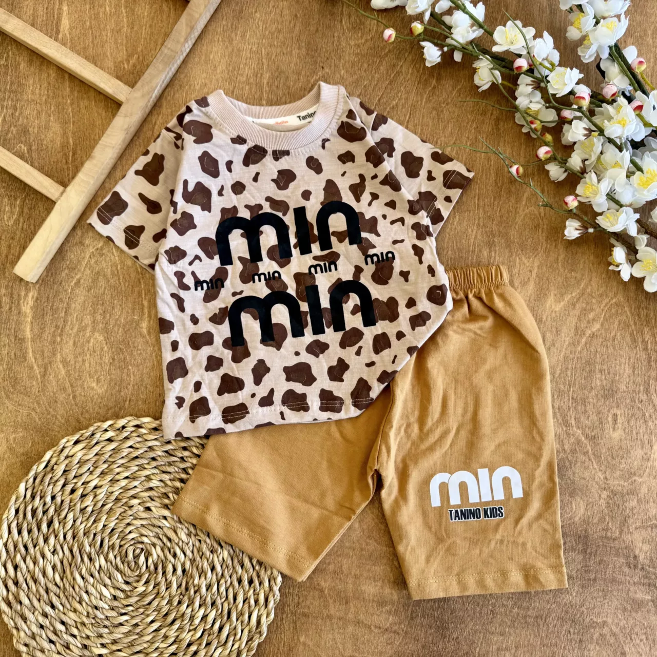 تیشرت شلوارک پلنگی min min سایز 35 تا 60 کد 6660