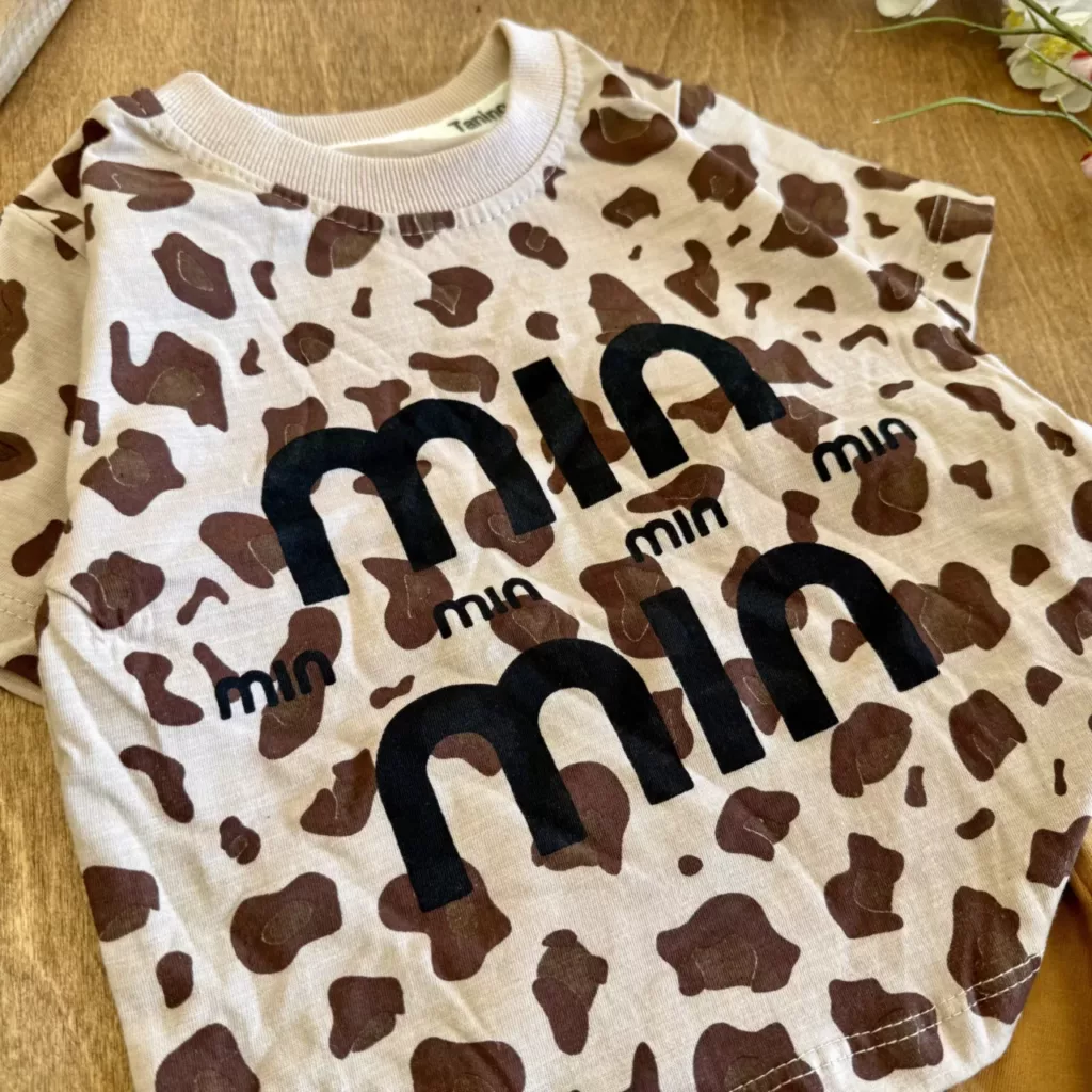 تیشرت شلوارک پلنگی min min سایز 35 تا 60 کد 6660
