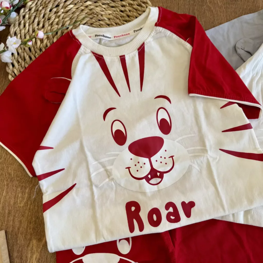 تیشرت شلوارک ببر گوش دار ROAR سایز 40 تا 55 کد 6658