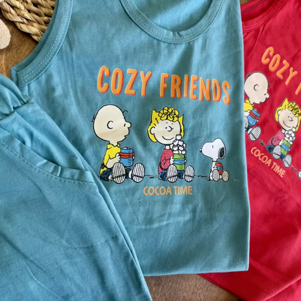 تاپ شلوارک دختر پسر اسنوپی Cozy Friends کد 6732