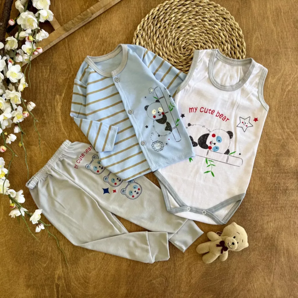 ست 3 تکه پاندا راه راه nice day (YP) کد 6751