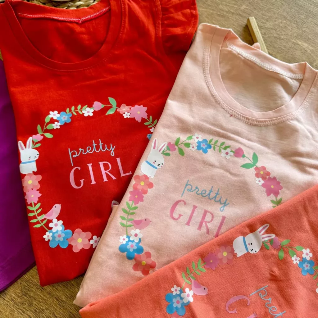 تاپ شلوارک آستین چین دار خرگوش و گل GIRL کد 6538