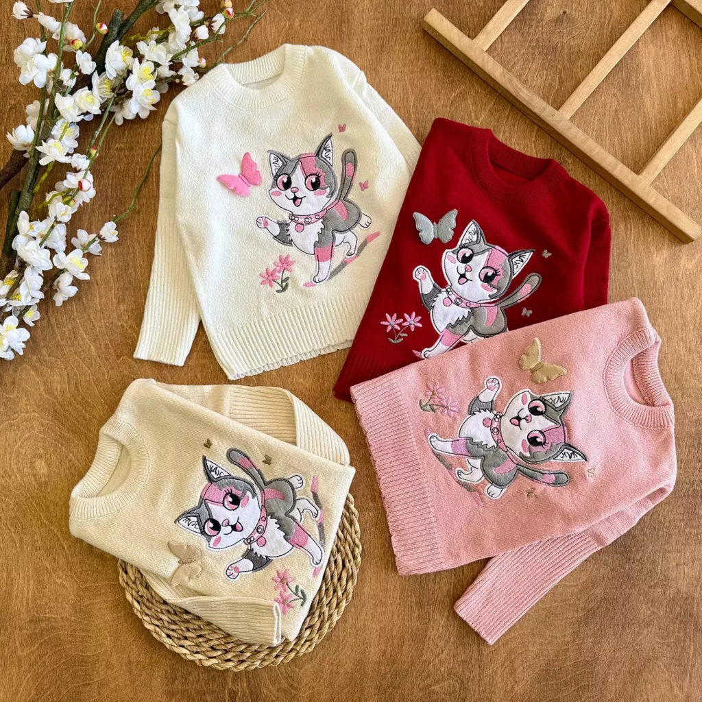 بلوز بافت گربه و پروانه سایز 35 تا 50 کد 6934