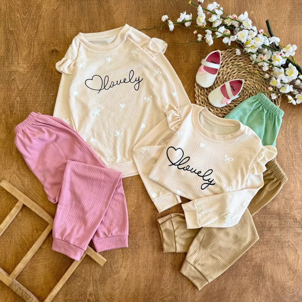 بلوز شلوار کبریتی چین دار Lovely کد 6956