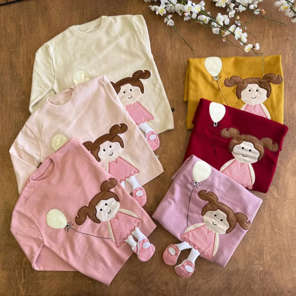 بلوز بافت گپ دختر پادار بادکنکی سایز 30 تا 55 کد 5108