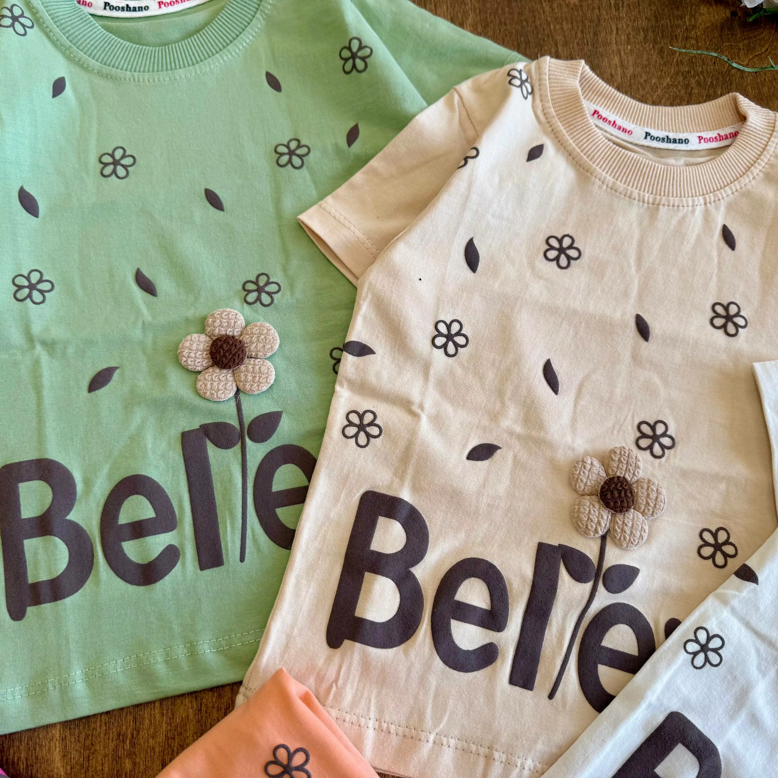 تیشرت تک گل برجسته Believe سایز 40 تا 65 کد 6557