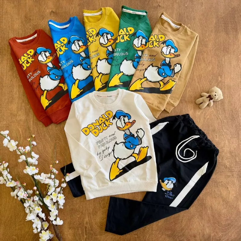 بلوز شلوار اردک donald duck سایز 45 تا 55 کد ۵۸۱۶