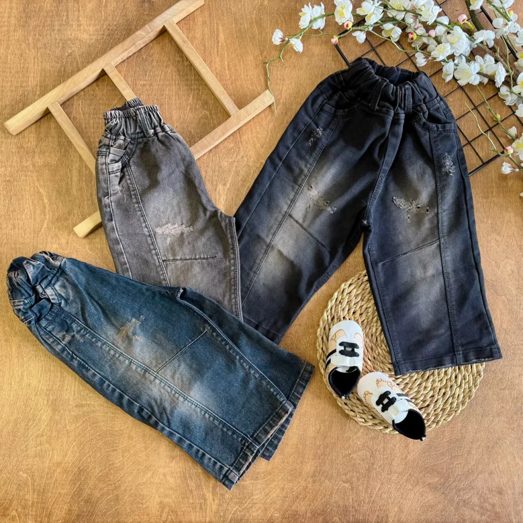 شلوار جین نیم بگ دو خط سایز 50 تا 60 کد 7095