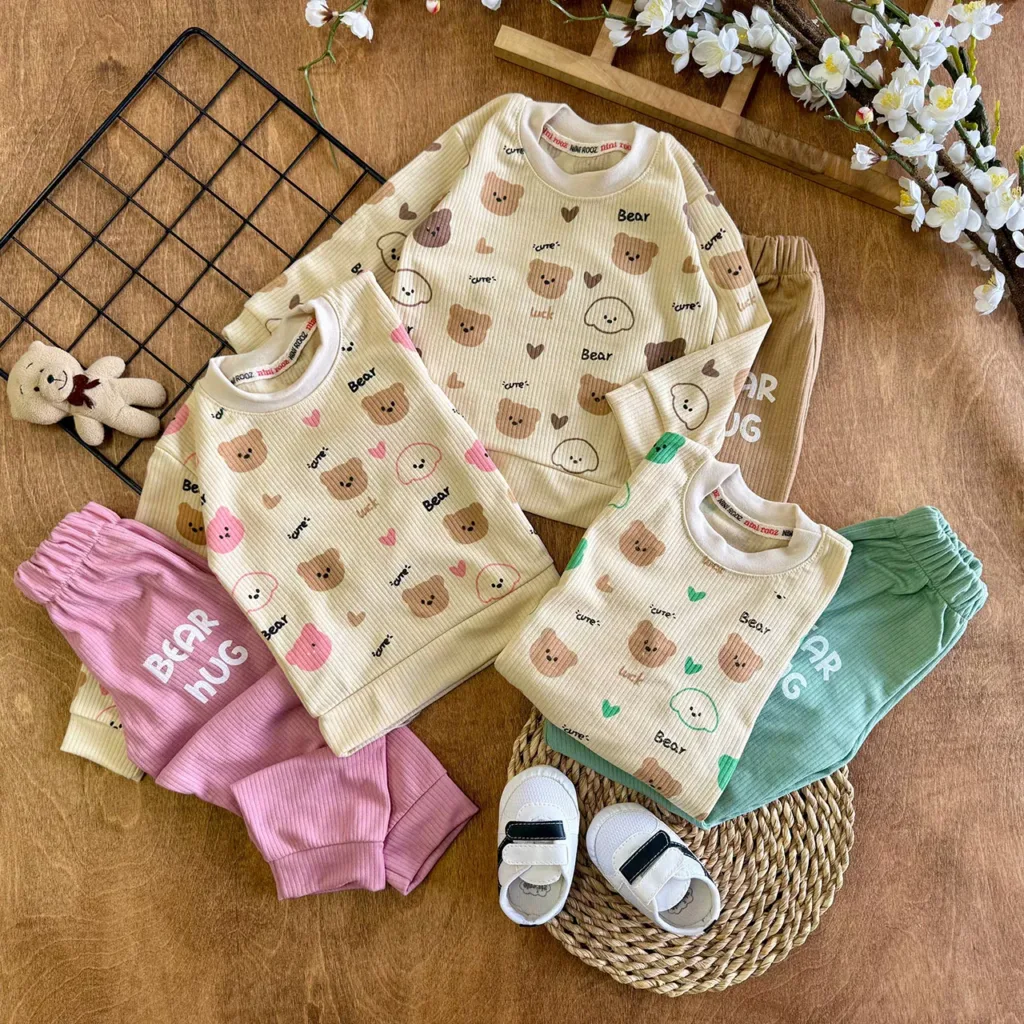 بلوز شلوار کبریتی کله خرس و قلب Cute Bear کد 7129